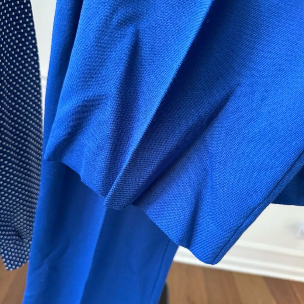 Vintage 70s 2pc Blue White Wide Leg High Rise Pants Crop Top S M 4 6 - Picture 8 of 16